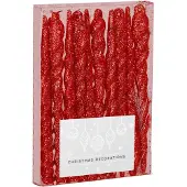 Springos Kerstballen | Ijspegels | 10 Stuks | 12 cm | Rood | Glitter