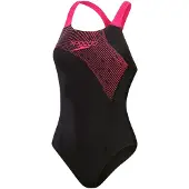 Speedo Medley Logo 1 Piece Dames Sportbadpak - Zwart/Roze