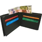 LeonDesign - Portemonnee heren Compact - Zwart - Leer - 19 pasjes