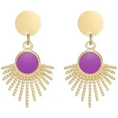Yehwang Oorbellen secret soul - paars- goudkleur