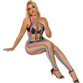 Subblime - 952358 REGENBOOG HALTERNEK VISNET JURK ÉÉN MAAT