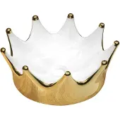 Best design Waskom Crown 40 cm Rond Glans Goud Wit