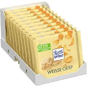 Ritter Sport Witte Crisp chocolade - met geroosterde mais- en rijstvlokken - 10x 100g