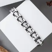 Holzkern armband Forte (Marmer-Zilver)