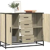 vidaXL Dressoir 92x35x76 cm bewerkt hout sonoma eikenkleurig