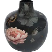 Gifts Amsterdam Vaas "Pigeon" M zwart bol metaal 18x18x18cm
