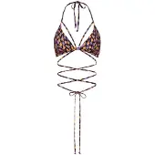 LASCANA Bikinitop 'Lavista' lila / oranje / zwart