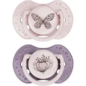 Difrax Fopspeen Dynamic Botanic Pink - Purple 3-6m 2 St Fopspeen