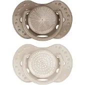 Difrax lovi Fopspeen Dynamisch - Classy - 18+ Maanden - Beige & Bruin - 2 Stuks