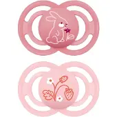 Mam Perfect Fopspeen Silicone Pink 6-16 2 St Fopspeen