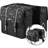 Packaway Dubbele Fietstassen - Uitneembare koelzak- Waterdicht-Fietspatroon-36L-Zwart