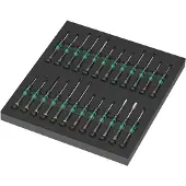 Wera 9715 Schuimrubberinlegplaat, Kraftform Micro set 1, zwart/groen, voor gereedschap