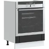 vidaXL Ovenkast Lucca bewerkt hout zwart