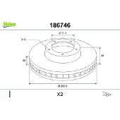 Valeo 186746 Remschijf