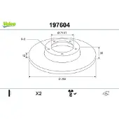 Valeo 197604 Remschijf