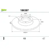 Valeo 186597 Remschijf
