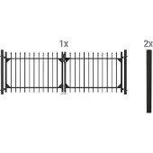 Alberts Deur met dubbel hek Chaussee Breedte: 300 cm, hoogte: 100 en 120 cm