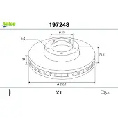 Valeo 197248 Remschijf