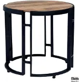 Benoa Window ronde bijzettafel mangohout 50x50x45cm