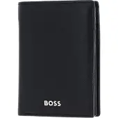 HUGO BOSS Leren Kaarthoes Classic Smooth Trifold Card Case Black Zwart