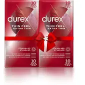 Durex Condooms - Thin Feel Extra Dun 10st x2 - Voordeelverpakking - Cadeau voor man en vrouw
