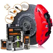 FOLIATEC Remklauwlakset - NEON rood - 4 Komponenten