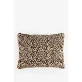 Sissy-Boy Bruin jacquard kussen met leopard print
