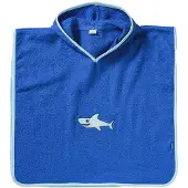 Playshoes Badjas 'Hai' blauw / lichtgrijs