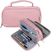 Maaleo Dubbel Uitschuifbare Etui - Roze - Twee Vakken en Praktische Indeling