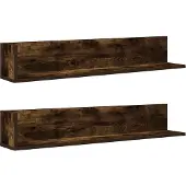 vidaXL Wandschappen 2 st 100x16,5x16,5 cm bewerkt hout gerookt eiken