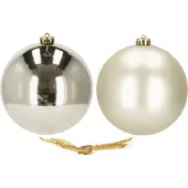 Springos Kerstballen | 2 Stuks | 15 cm | Champange Goud