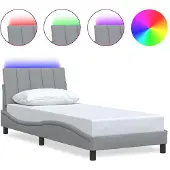 vidaXL Bedframe zonder matras "Hanko" 90x190 cm stof lichtgrijs