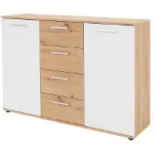 Die Möbelfundgrube Commode Jakob 120cm 2 deuren & 4 lades - artisan eik/wit