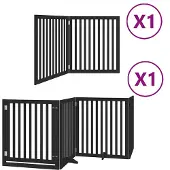 vidaXL Hondenhek inklapbaar 6 panelen 480 cm populierenhout zwart