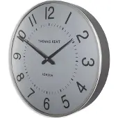 Thomas Kent wandklok Greenwich 40 x 8,3 cm staal zilver