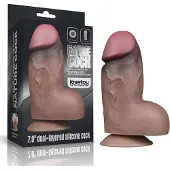 Lovetoy XL Dildo met Zuignap - Dubbellaags Ultra Realistisch - 18,2 x 6,6 cm - Platinum Siliconen Materiaal