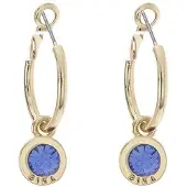 Biba Oorhangers Goud met gekleurde steen Groot Sapphire