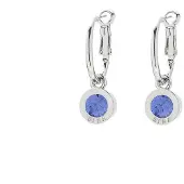 Biba Oorhangers Zilver met gekleurde steen Groot Sapphire