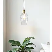 LumenXL 1-lichts hanglamp Verona amber - langwerpig bolling glas