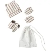 Vertbaudet Set muts + wanten + slofjes + babytas voor baby, aanpasbaar cappuccino
