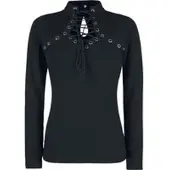 Poizen Industries - Gothic Shirt met lange mouwen - Amoret Top - XS tot M - voor Vrouwen - zwart | Maat M