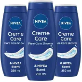 Nivea 3x Douchecrème Care 250 Ml
