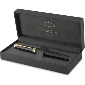 Parker Ingenuity Rollerballpen | Core-collectie | Zwart met gouden afwerking | Zwarte inkt | fijne punt | Geschenkdoos