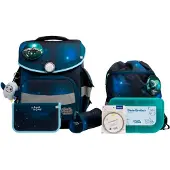 School-mood Timeless Pro Schooltas set 7-delig blauw