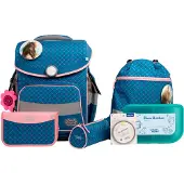 School-mood Timeless Pro Schooltas set 7-delig blauw