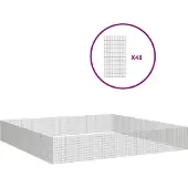 vidaXL Dierenverblijf 48 panelen 54x100 cm gegalvaniseerd ijzer