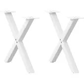 vidaXL Salontafelpoten 2 st X-vormig 50x(42-43) cm staal wit