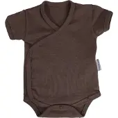 MamaLoes Chocolade Maat 62 Korte Mouw Overslag Romper ML010257