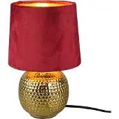 RL LIVE YOUR LIGHT REALITY SOPHIA - Tafellamp - Goud - excl. 1x E14 40W - Snoerschakelaar - Rode kap
