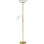 RL REALITY GERRY - Vloerlamp - Messing mat - 1x E14 + 1x E27 - Licht apart schakelbaar - Flexibel